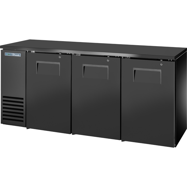 Tbb24-72-3s-z1-bst-b-1 Solid Swing Door Back Bar 24″ Depth Single Zone Cooler With Black Sub Top And Black Exterior