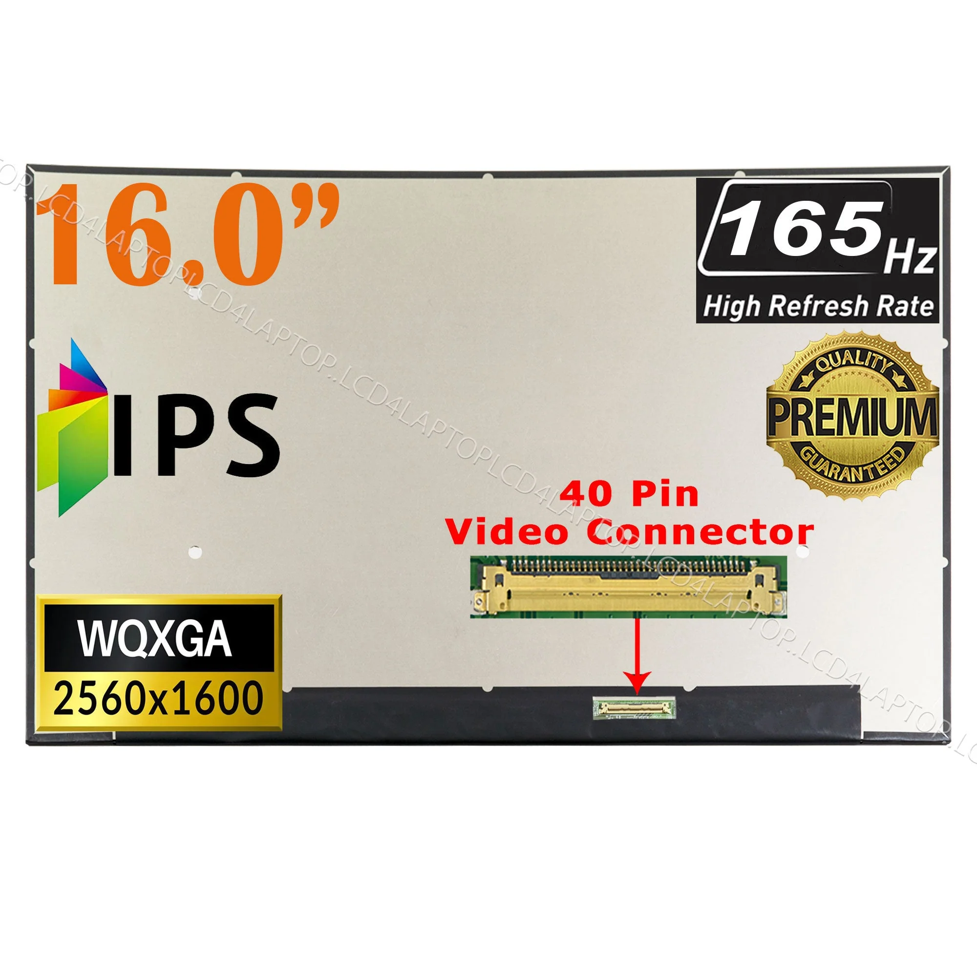 For Lenovo 5d11h29623 16.0" Wqxga 165hz Ips Led 40 Pins Laptop Screen