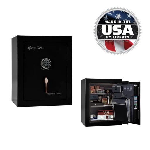 Premium Home Safe 08 - Mirror Black / Silver Velour / Black Chrome Hardware