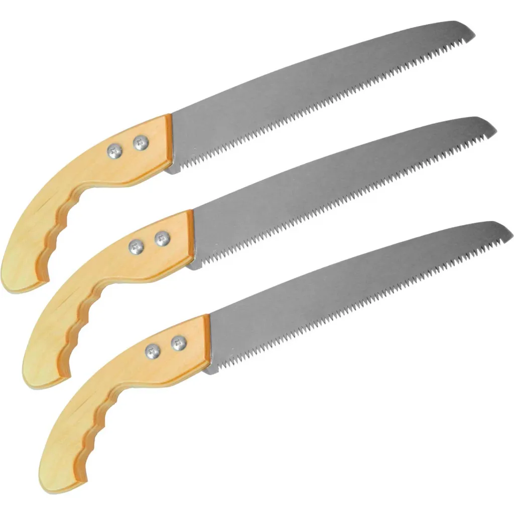 Jameson Tools Tri-cut Straight Blade Hand Pruning Saw, Wood Handle, 11", 3-pack