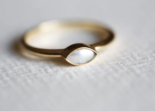 Anais Marquise Pearl Ring - Platinum