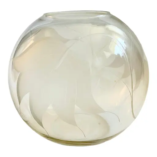 Large Frosted Leaf Sphere Vase