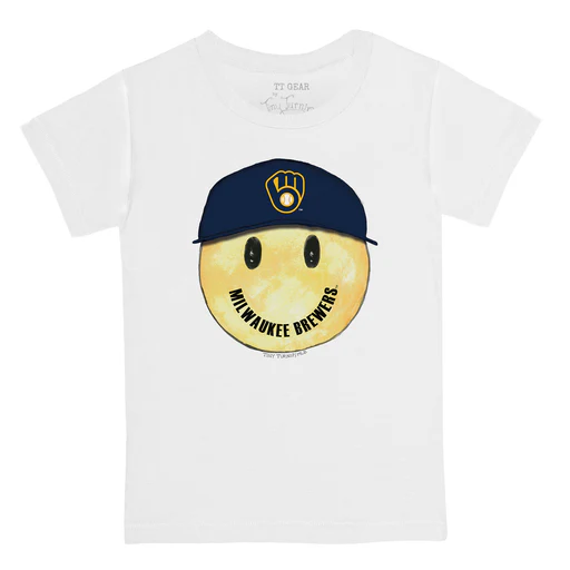 Milwaukee Brewers Smiley Tee Shirt - Women's Small/white