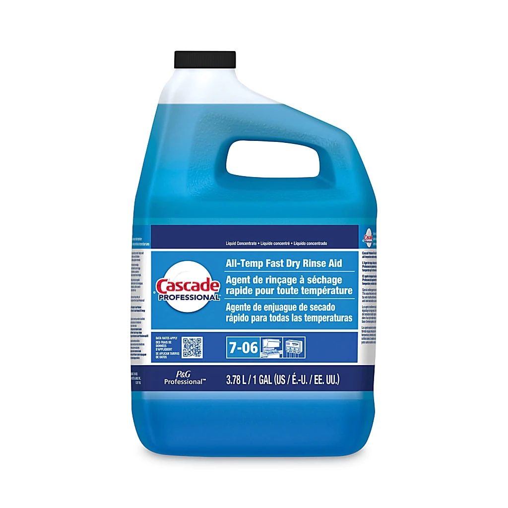 Cascade Professional Fast Dry All-temp Rinse Aid, Unscented, 1 Gal Bottle, 2/carton