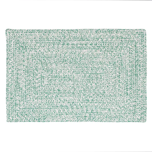 Green & White Braided Farmhouse Hand Spun Cotton Rug - Rectangle/4' X 6'