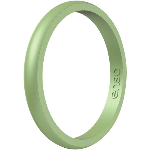 Enso Rings Halo Birthstone Series Silicone Ring - Peridot/8