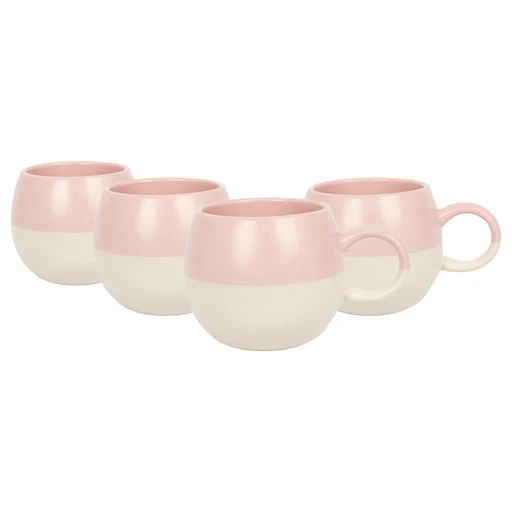 340ml Colour Block Stoneware Sphere Mugs - Pack Of 4