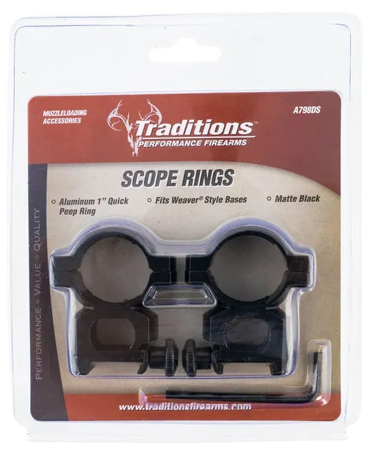 Traditions Rings Weaver Style Quick Peep Matte 1 Inch Scope Rings