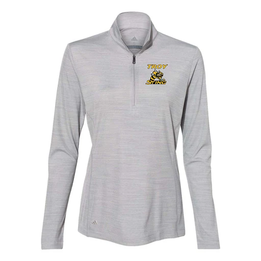 Troy Sting Adidas - Women's Lightweight Mélange Quarter-zip Pullover Embroidery - Mid Grey Melange S1/large