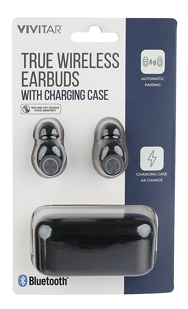 Vivitar True Wireless Bluetooth Earbuds Black