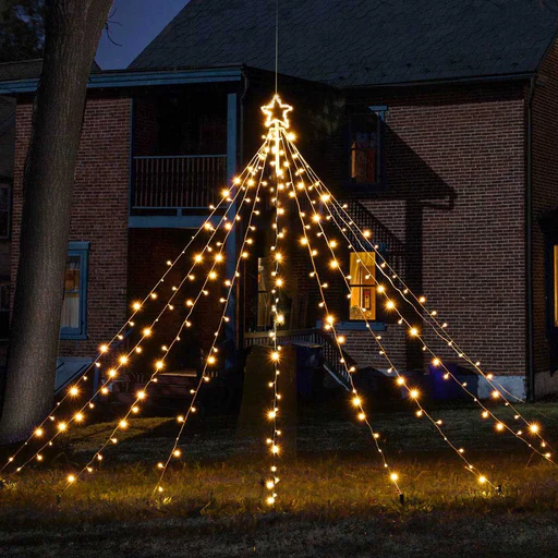 Yescom Christmas Tree Light 9 String Lights With Star & Pole