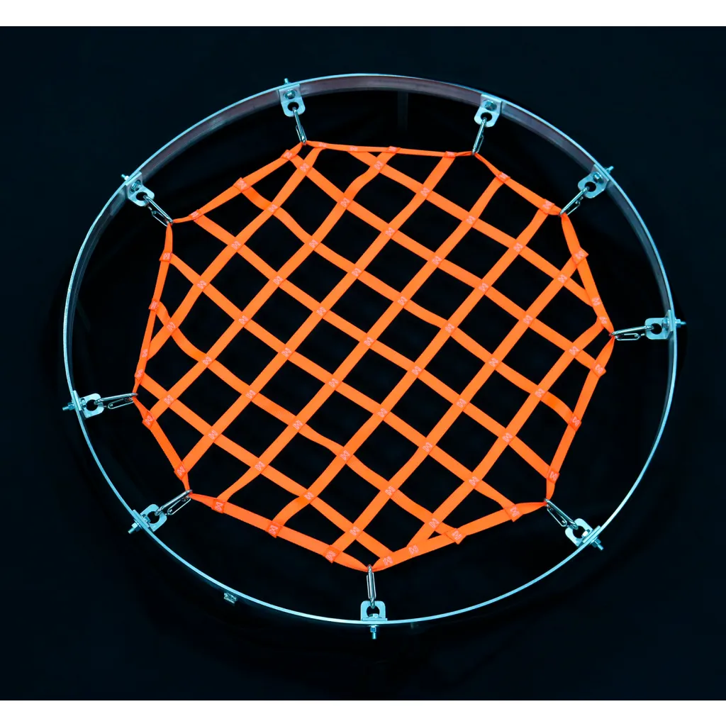 Us Netting 3'dia Round Hatch Net, High Vis Orange Web, Free Placement Stainless Brackets, Snap Hooks