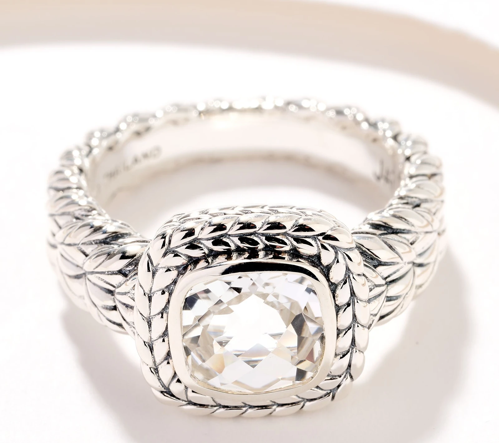 Jai Sterling Silver Faceted Gemstone Ring