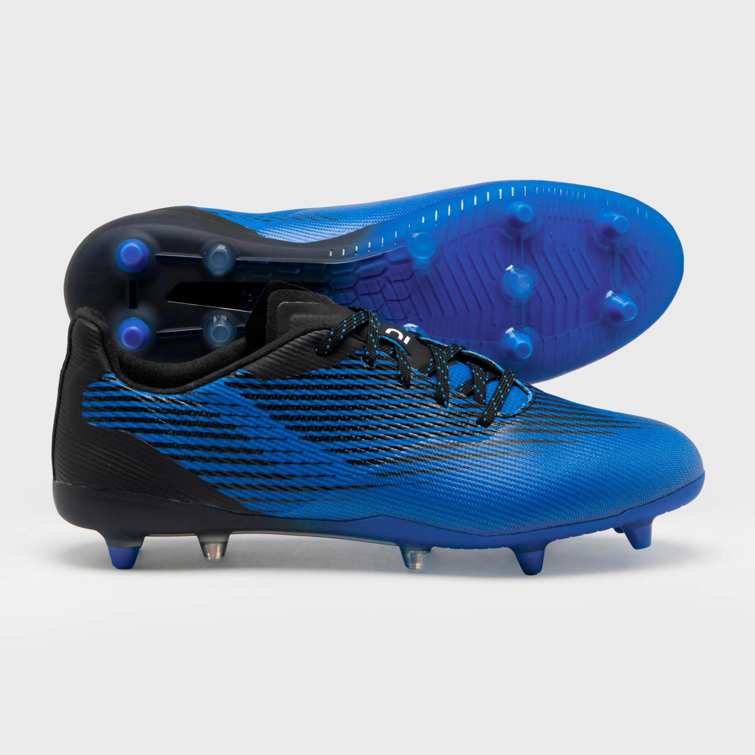 Adult Moulded Rugby Boots R500 Fg - Blue/black