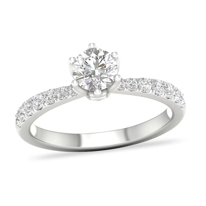 Diamond Engagement Ring 3/4 Ct Tw Round-cut 14k White Gold 6.9mm (i/2)