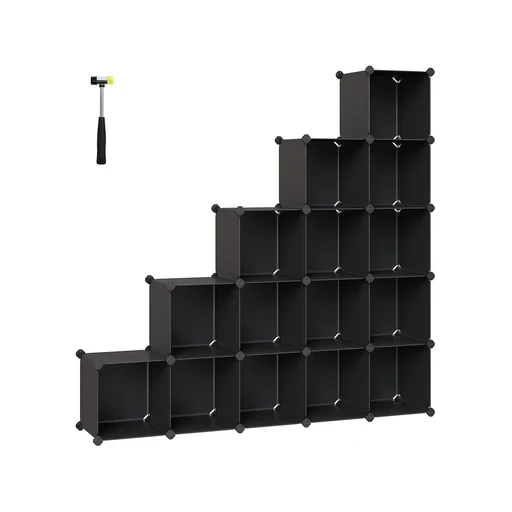 Kunststof Kledingkast Met Insteekplanken - Zwart/125 X 31 X 125 Cm