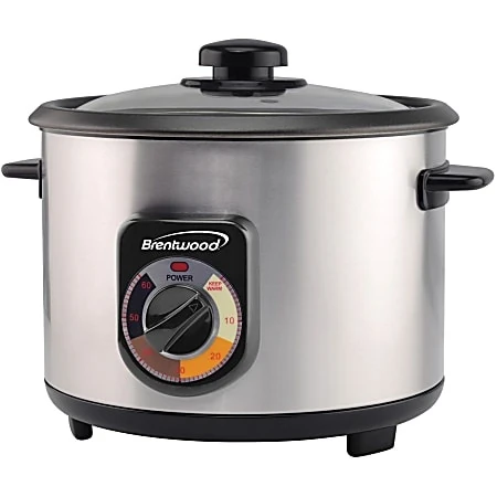 Brentwood Ts-1020s Rice Cooker - 700 Wrice, Soup - Silver, Black, Stainless Steel