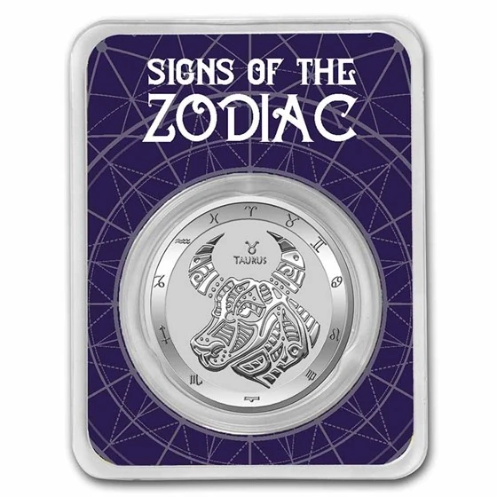 2021 Tokelau 1 Oz Silver $5 Zodiac Series: Taurus Bu (tep)