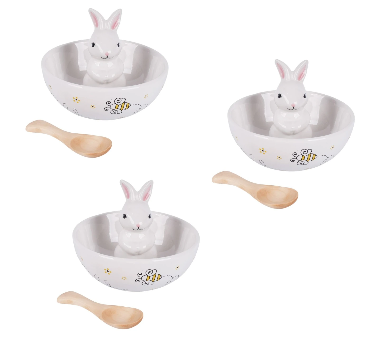 Temp-tations Special Edition Candy Dishes With Wood Serving Spoons