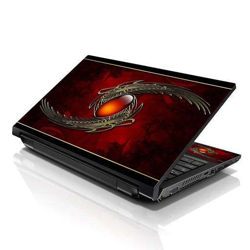 Laptop Notebook Skin Decal With 2 Matching Wrist Pads - Red Sign - 17"