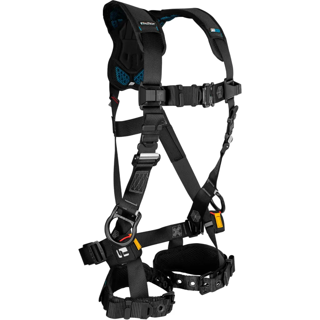 Falltech Ft-one Fit Non-belted Full Body Harness, Standard, 3 D-ring, Tongue Buckle Legs, Large