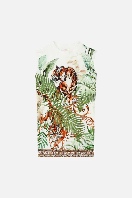 Kids Jersey Tee Midi Dress 12-14 Tiger Trap