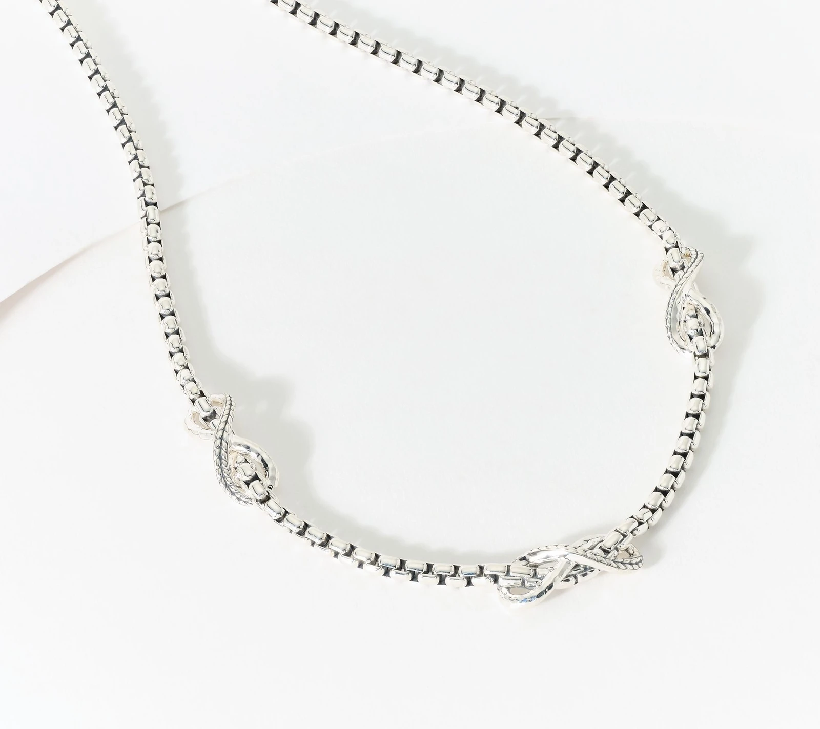 Jai Sterling Silver Infinity Station 16" Necklace, 29.2g