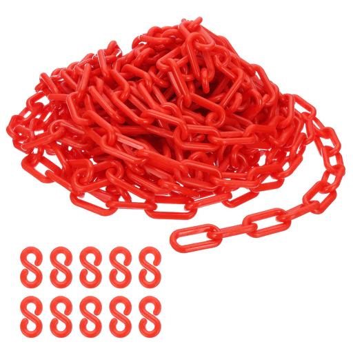 Green Plastic Chain, 10 Ft 8mm Safety Barrier Chain For Crowd Control, Queue Line, Parking, Fence, Gate, Concert, Construction Site And Decoration