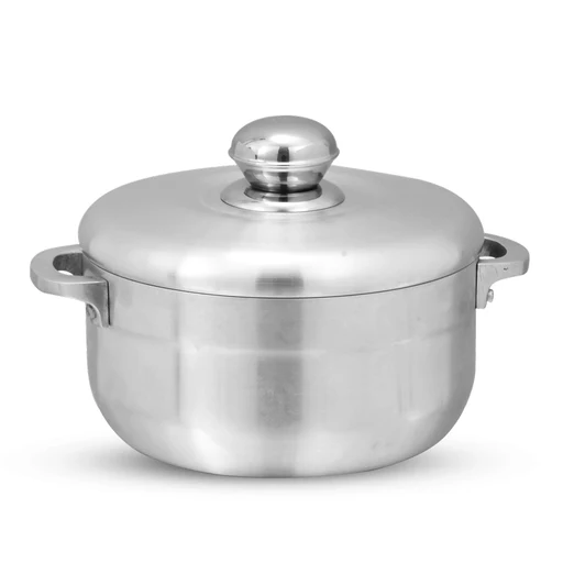 Chef Best Aluminum Export Quality Cooking Pot / Caldero Pot With Aluminum Lid 18 Cm - Metal Finish