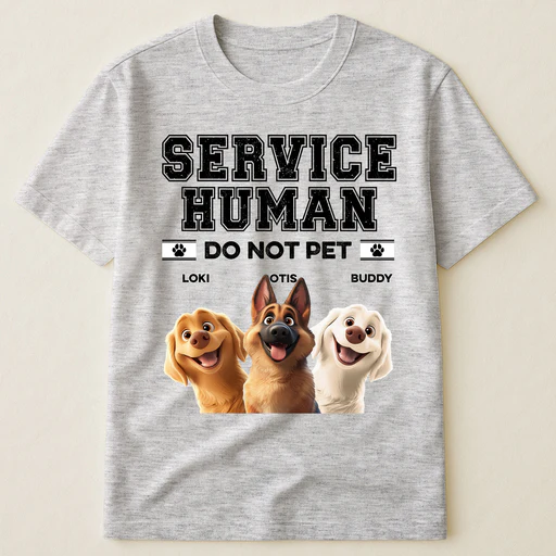 Service Human Do Not Pet Funny - Personalized Shirt - Sweater/sport Grey/3xl
