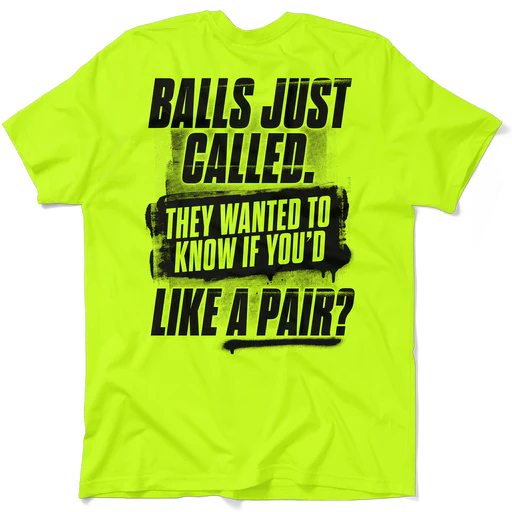 Balls - Safety Yellow T-shirt - Safety Yellow/4x-tall