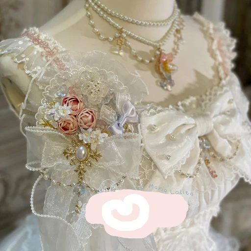 Jellyfish Sakura Elegant Blue White Handmade Veil