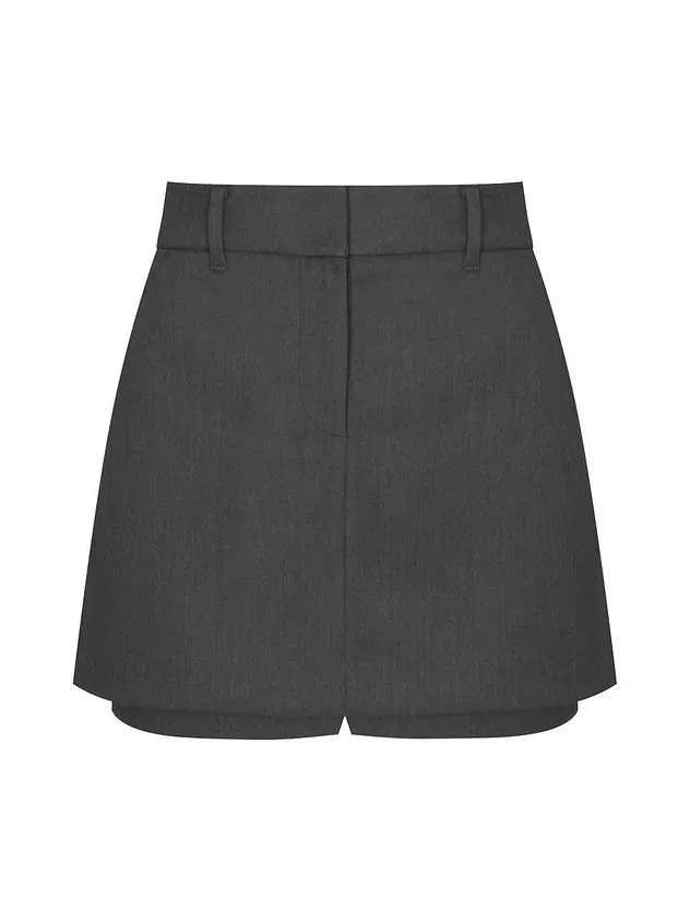 Twill Layered Skirt Pants Golf [grey]