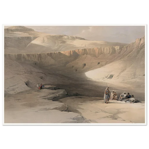 Entrance To The Tombs Of The Kings Of Thebes. Bab-el-malouk [bîbân Al-mulûk]. (1846-1849) Art Print | David Roberts - 45x60 Cm / 18x24″/framed Poster/dark Wood Frame