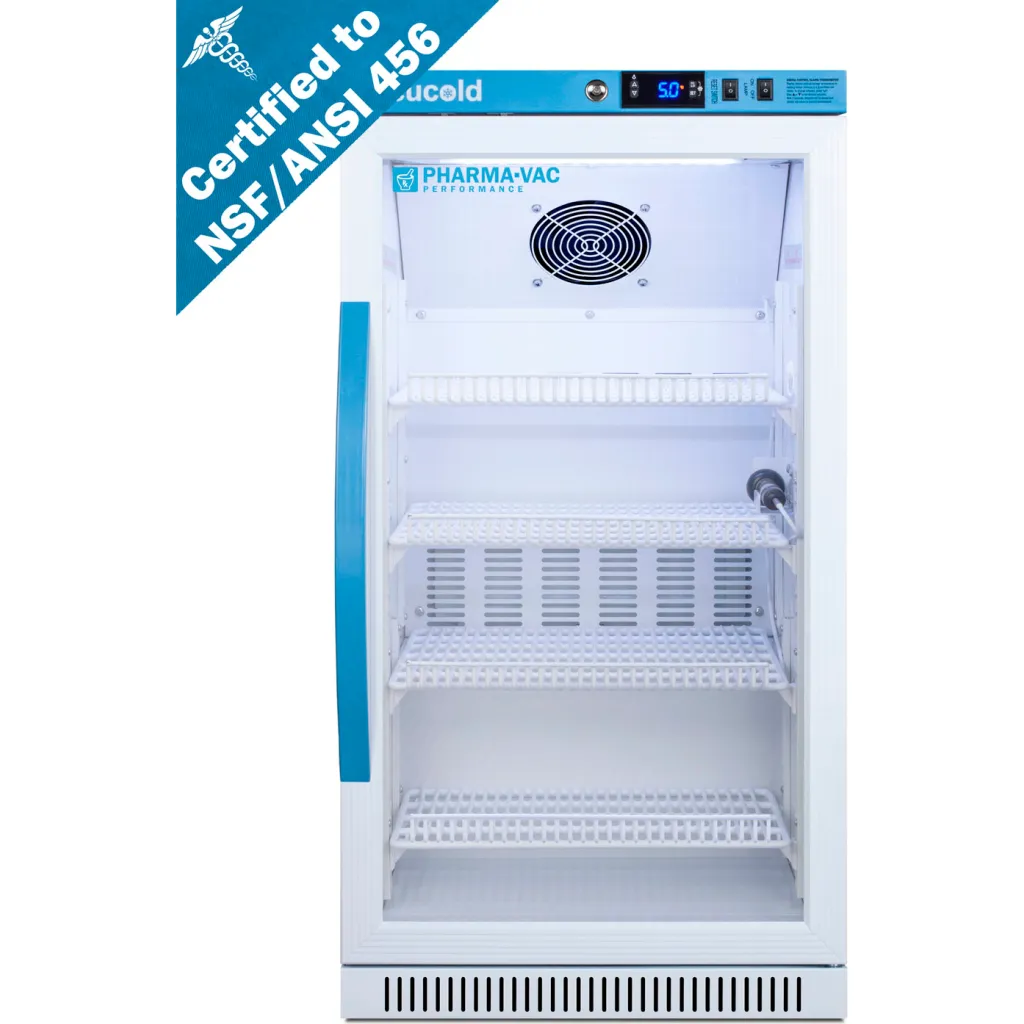 Accucold Ada Height Vaccine Refrigerator, 2.83 Cu.ft. Capacity, Glass Door