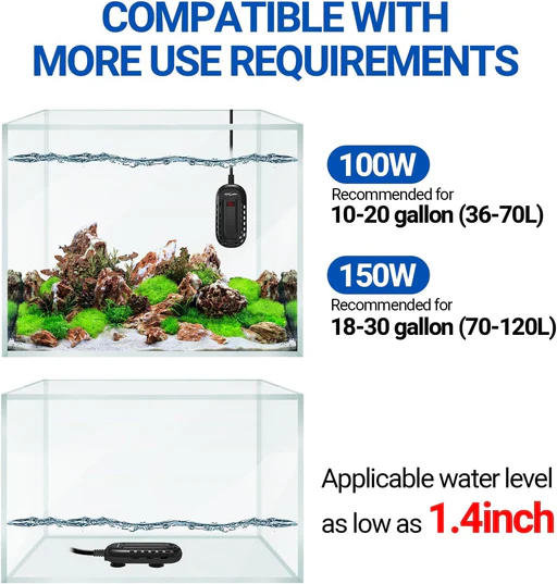 Reptizoo 100w Aquarium Heater With Led Digital Display