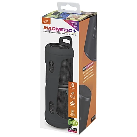 Ilive Isb2133b Magnetic + Portable Wireless Speakers, Set Of 2 Speakers