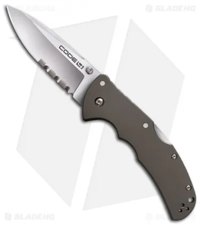 Cold Steel Code-4 Spear Point Knife Folder (3.5" Satin Serr) 58tpsh