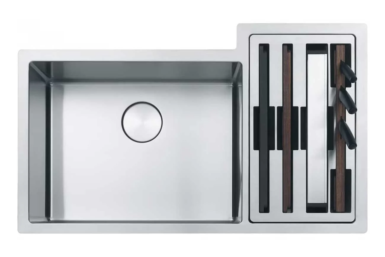 Franke 35-inch Culinary Center Double Bowl Kitchen Sink - Cux16021-w