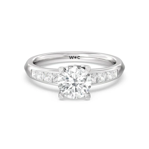 Classic Channel Set Princess Kite Basket Engagement Ring - 14kt Rose Gold/radiant/5 1/2