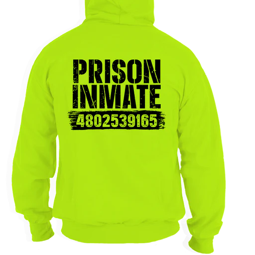 Prison Inmate - Safety Hi-vis Hoodie Workwear - Safety Yellow/5x