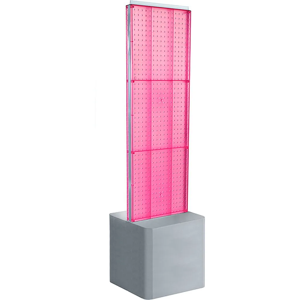 Two-sided Pegboard Floor Display W/ Adj. Studio Base