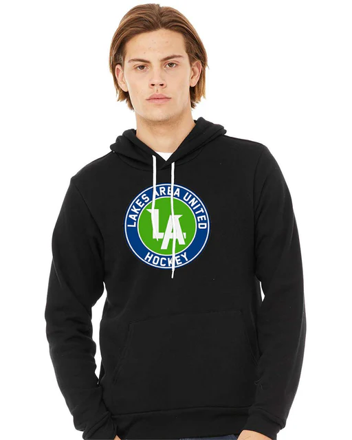 Lakes United Hockey Bella + Canvas Unisex Sponge Fleece Pullover Hoodie - Navy S1/xs