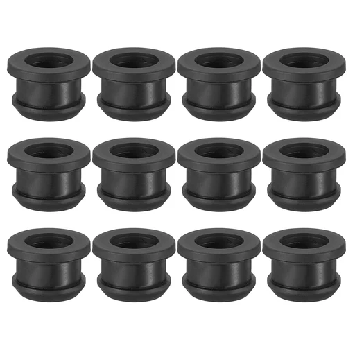 1/2 Inch Dh Rubber Grommets, 12pcs Top Hat Grommet For Wiring Hole Plugs, Black