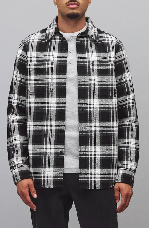 Union Plaid Cotton Button-up Shirt
