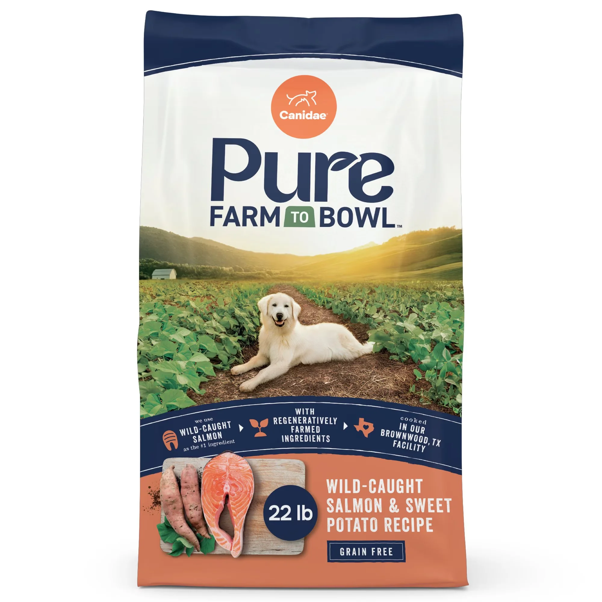 Canidae Pure Farm To Bowl Wild-caught Salmon & Sweet Potato Recipe Dry Dog Food