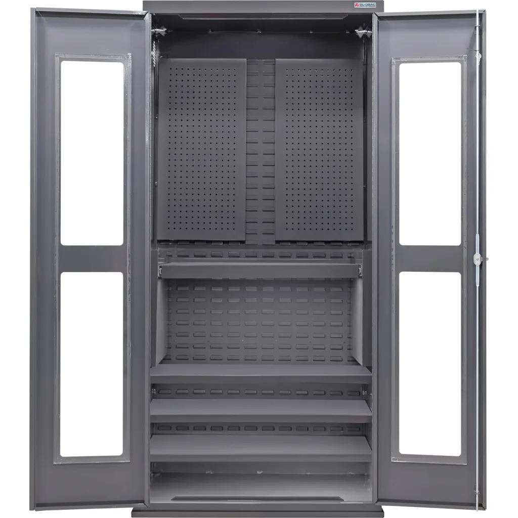 Global Industrial Clear-view Configurable Pegboard Cabinet 36"w X 24"d X 78"h 4 Shelves