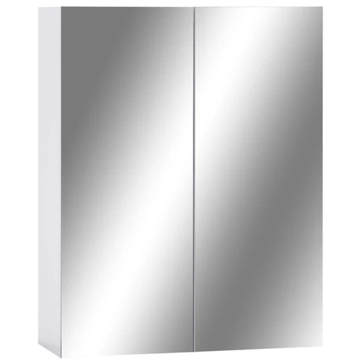 Armadietto A Specchio-mobile Con Specchio Bianco 60x15x75 Cm In Mdf