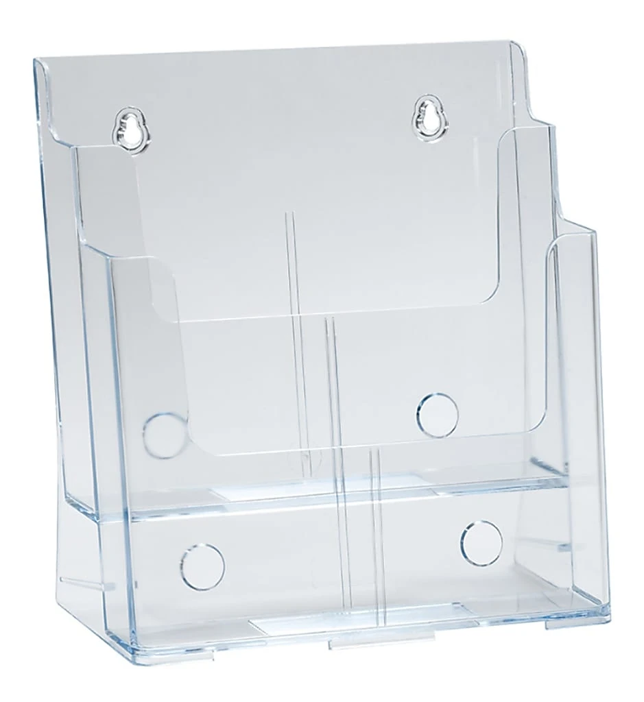 Azar Displays 2-tier 2-pocket Plastic Brochure Holder Letter Size