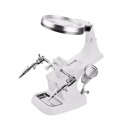 Premium Third Hand Soldering Iron Stand Holder With Magnifier